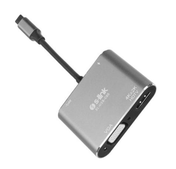 S-link SL-USB-C85 4 in 1 Çevirici Hub Adaptör