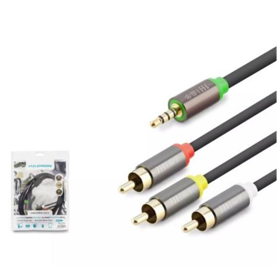 Hadron HDX1064 3.5mm To 3Rca Kablo 2Line Gold