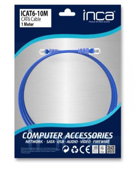 Inca ICAT6-10M 1 Metre Mavi Kablo