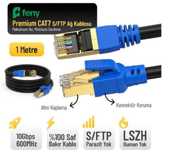 Feny FN-CAT7LS01 10Gbps 1 Metre Cat7 Patch Kablo