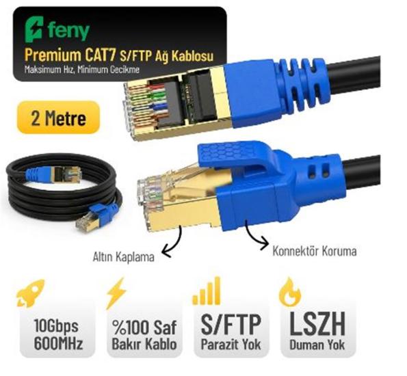 Feny FN-CAT7LS02 10Gbps 2 Metre Cat7 Patch Kablo
