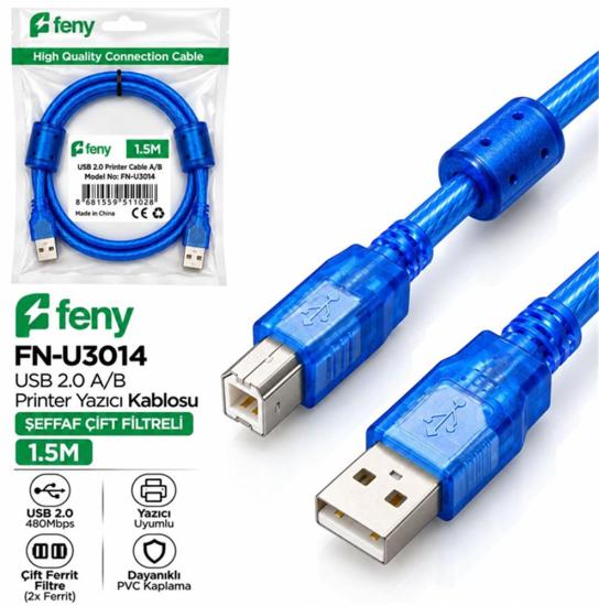 Feny FN-u3014 1.5mt Yazıcı Kablosu Çift Filtreli