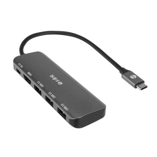 https://www.nedratek.com/S-link SW-U518 Gri Metal USB 3 to 3-USB3.0, 1-TypeC PD 1-4K HDMI Adaptör