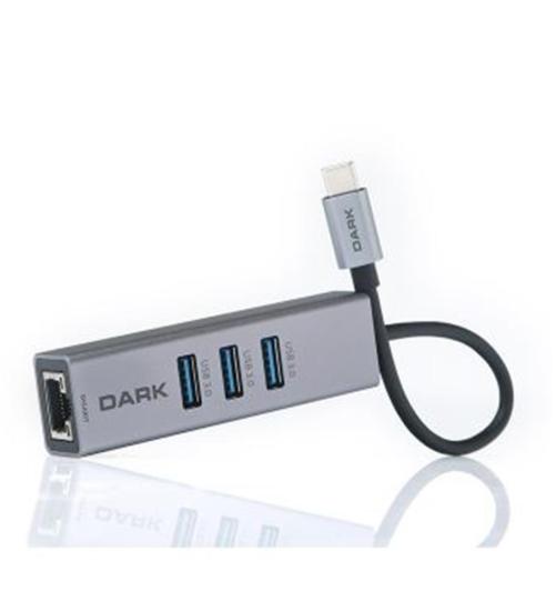Dark USB3.1 Type-C - 3xUSB3.0HUB+ Gigabit Ethernet