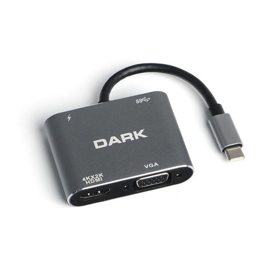 Hytech HY-USBC80 4K@30Hz Gri Metal Type C Adaptör