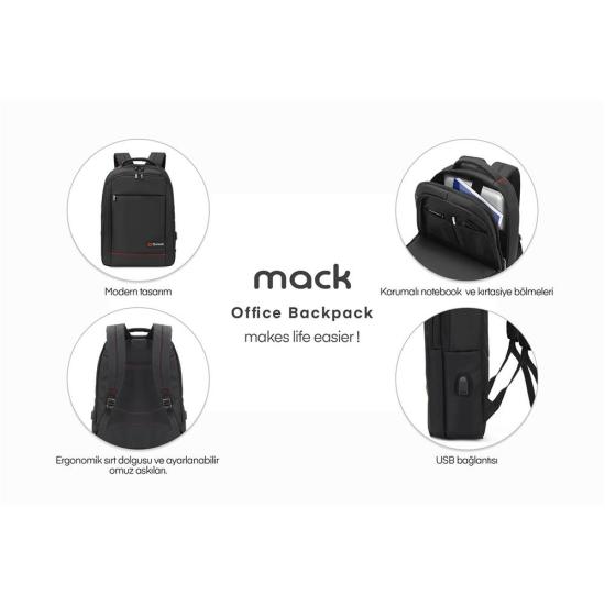 Mack MCC-007 17.3’’ Notebook Sırt Çantası Siyah