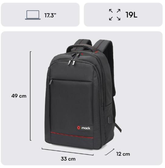 Mack MCC-007 17.3’’ Notebook Sırt Çantası Siyah