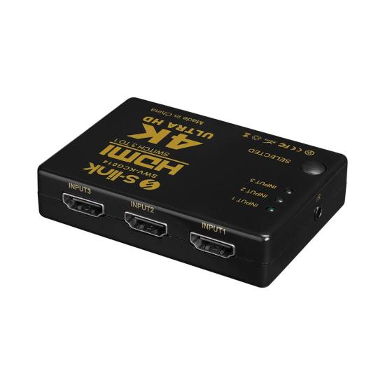 https://www.nedratek.com/S-link SWV-KCG014 Hdmi 3to1 Switch 4K-2K, IR +Adaptör
