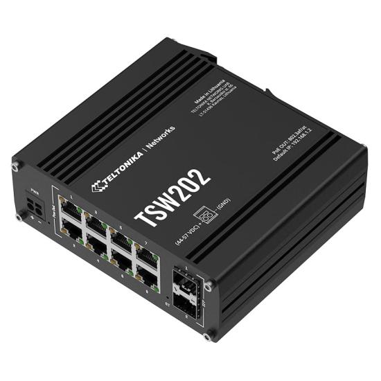 Teltonika TSW202 8 Port Poe Endüstriyel Switch