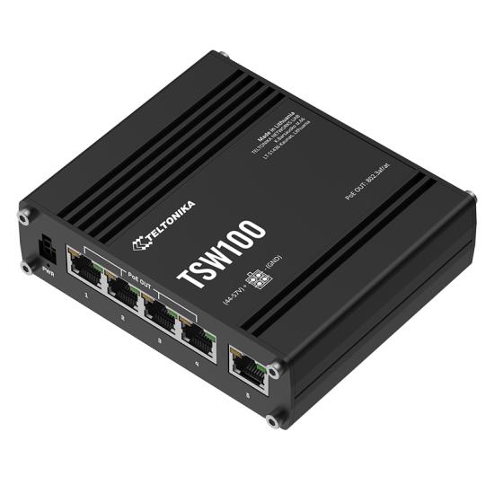 Teltonika TSW100 4 Port Poe Endüstriyel Switch