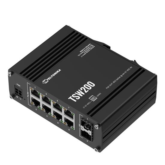 Teltonika TSW200 8 Port Poe Endüstriyel Switch