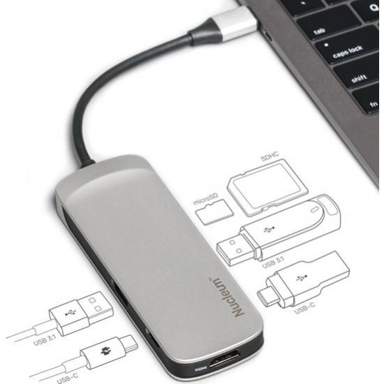 Kingston Nucleum Macbook HDMI+ USB 3.1 + USB-C + MicroSD + USB 3.1 + USB-C Apple Dönüştürücü