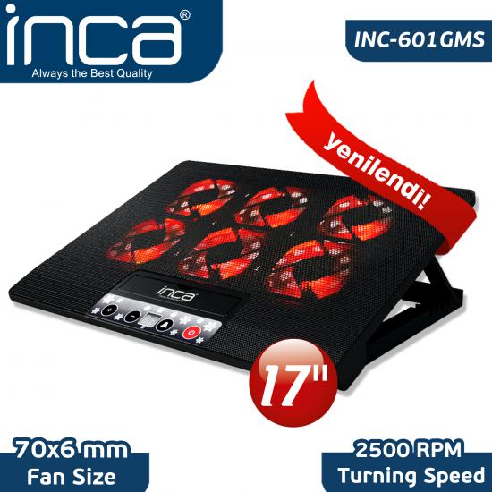 Inca Inc-601GMS 7’’-17’’ 6 Fanlı 2xUSB 6 Kademeli Notebook Fanı