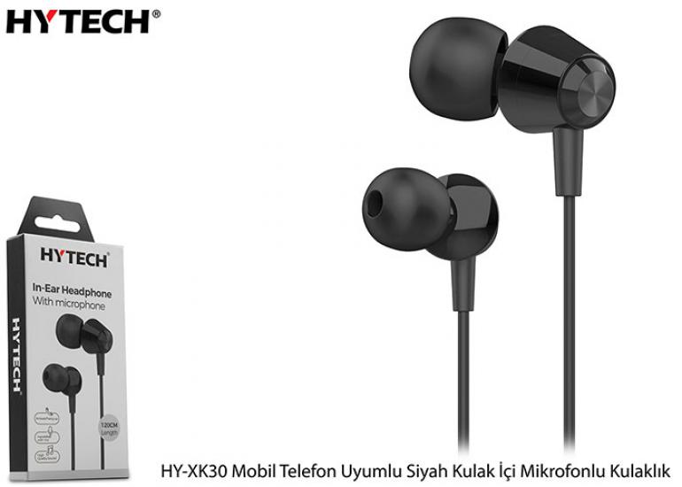 Hytech HY-XK30 Mobil Telefon Uyumlu Siyah Kulak İçi Mikrofonlu Kulaklık