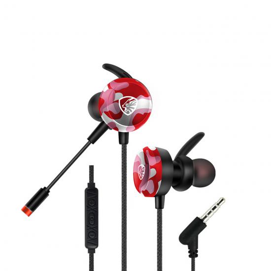 Hytech HY-GK4 3,5 Oyuncu Esnek Mikrofonlu Kırmızı Kamuflaj Kulakiçi Kulaklık