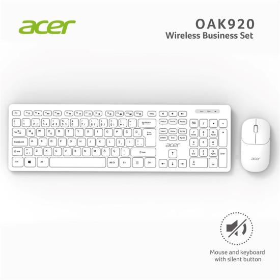 Acer OAK-920 Kablosuz Sessiz Klavye Mouse Set 