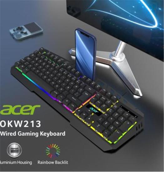 Acer OKW213 Siyah RGB Backlit Gaming Keyboard