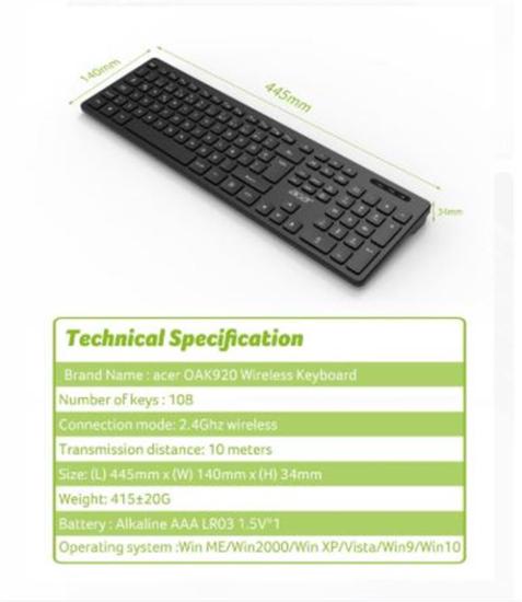Acer OAK920 Q Usb Klavye-Tek Tuş Hesap Makinalı