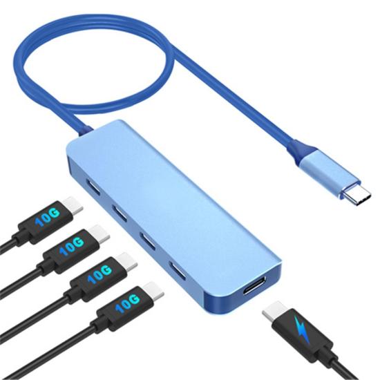 Vcom CUE11s-Mavi Type-C To 4-Usb-C 100W Çoklayıcı