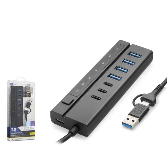 Hadron HDX7062 7 Port 2in1 Kablolu Çoklayıcı Siyah