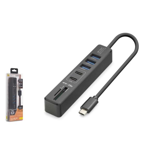 Hadron HDX7061 7 Port Kart Okuyucu Siyah