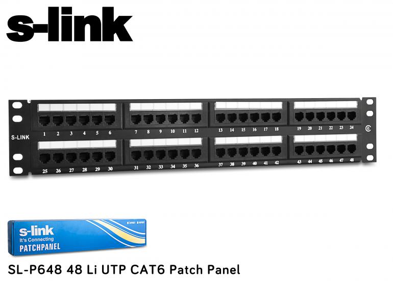 S-link  SL-P648 48 Port Cat6 Utp Patch Panel