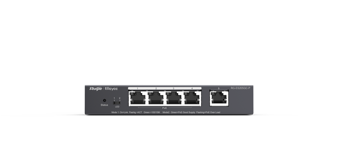 Ruijie RG-ES205GC-P 4Port Poe Yönetilebilir Switch