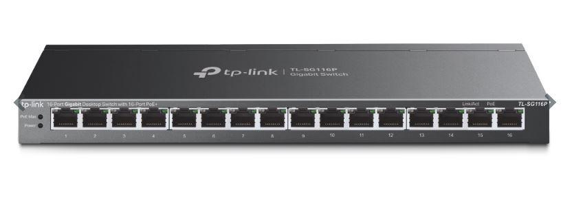 Tp-Link TL-SG116P 16 Port Poe+ Switch Çelik Kasa