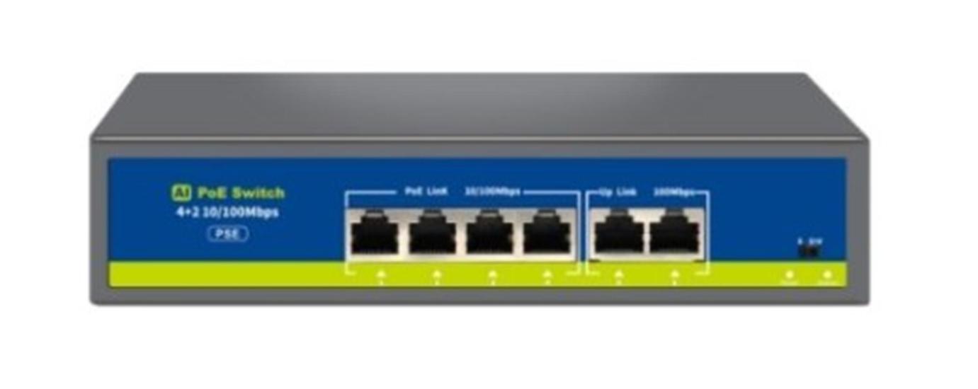 Nova NVC-HIF0420FBL-C 4 Port Poe+ Switch 65W