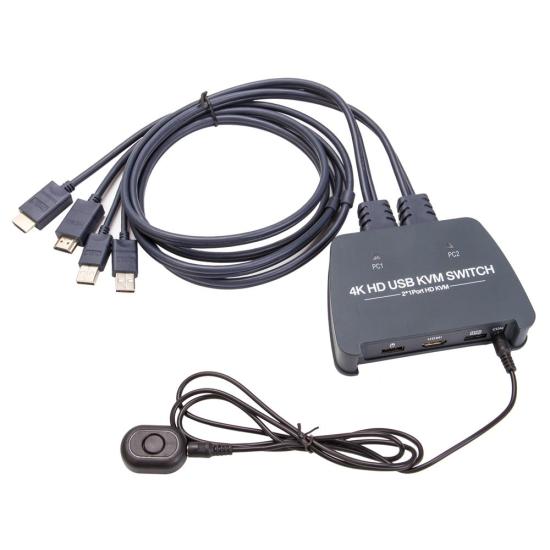 Vcom DD221-4K 2 Port Hdmi Plastik Kasa Kvm Switch