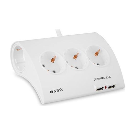 S-link SPG9-5-15 Şarj Soketli Beşli Grup Priz