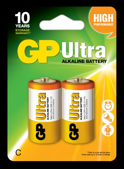GP LR14 Orta Boy Ultra Alkalin Pil 2’li Paket GP14AU-U2 C Boy