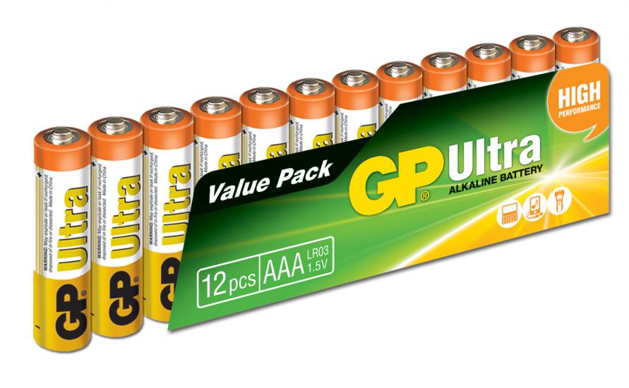 Gp R03 AAA Boy Ultra Alkalin İnce Kalem Pil 12’li Paket GP24AU-VS12