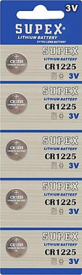 Supex CR1225-C5 3V Lityum Düğme Pil 5’li Paket