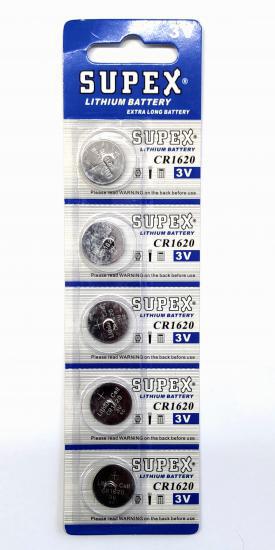 Supex CR1620-C5 3V Lityum Düğme Pil 5’li Paket