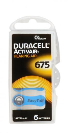 Duracell 675 Numara Düğme Kulaklık Pili İşitme Cihazı İçin 6’lı Paket