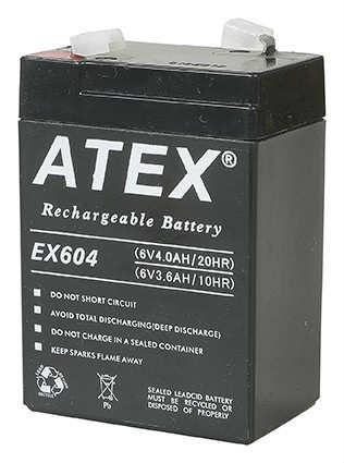 Atex AX-604 6V 4AH Bakımsız Kuru Akü