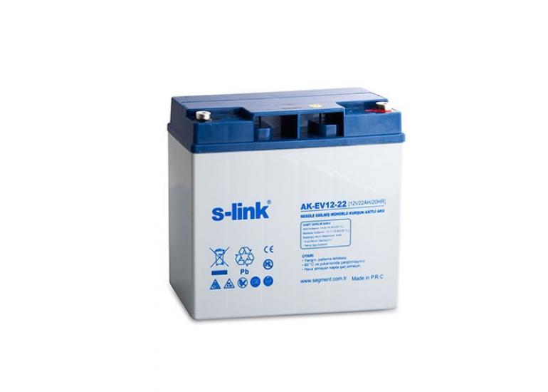 S-link AK-EV12-22 12v 22ah Bakımsız Kuru Akü