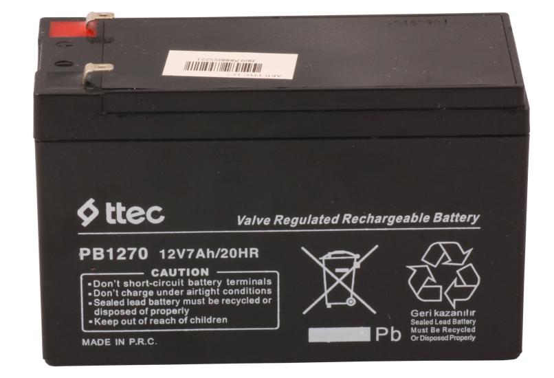 Ttec 12V 7AH-20HR Bakımsız Kuru Akü