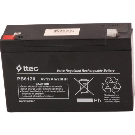 Ttec 6V 12Ah Bakımsız Kuru Akü