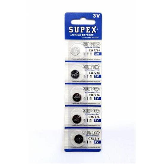 Supex CR1216-C5 3V Lityum Düğme Pil 5’li Paket