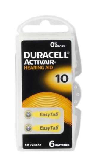 Duracell 10 no Düğme Kulaklık Pili İşitme Cihazı