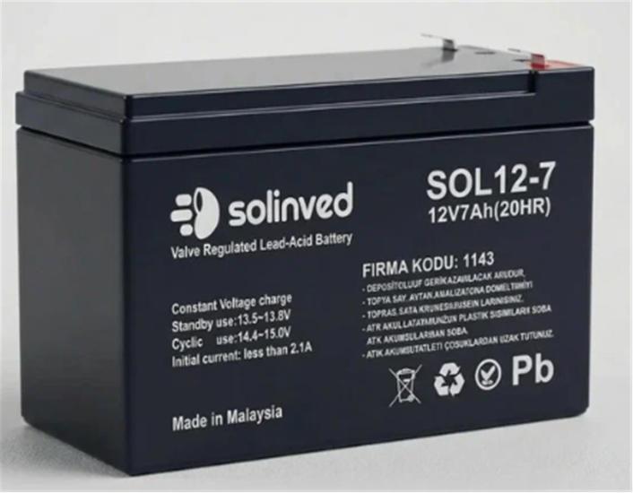 Solinved 12v 7AH Kuru Akü