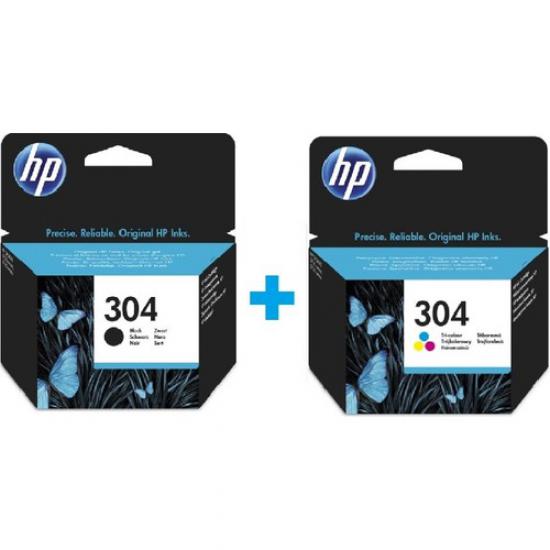 HP N9K05AE + N9K06AE 304 Siyah+Renkli Kartuş Seti