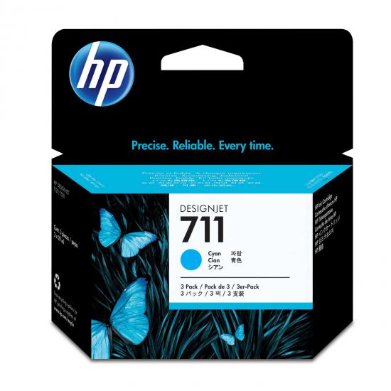 HP 711 Cyan Mavi 3lü Plotter Kartuş Seti CZ134A