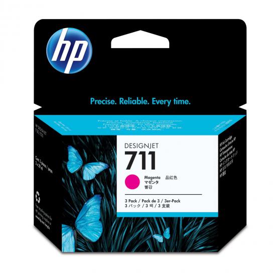 HP 711 Magenta Kırmızı Plotter Kartuş Seti CZ135A