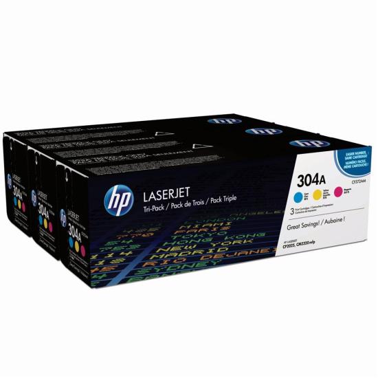 HP 304A Mavi-Kırmızı-Sarı 3lu Takım Toner