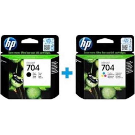 HP CN692AE + CN693AE 704  Siyah+Renkli Kartuş Seti