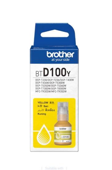 Brother BTD100Y Yellow Sarı Şişe Mürekkep DCP-T430