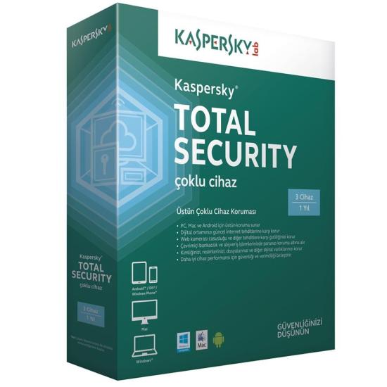 Kaspersky Total Security 10 Kullanıcı 1 Yıl